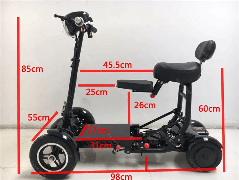 4 Wheels 250W Dual Motor Electric Scooter