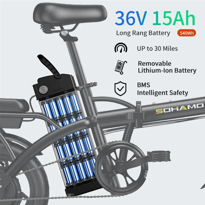 21.7MPH Compact Electric Bike 600W