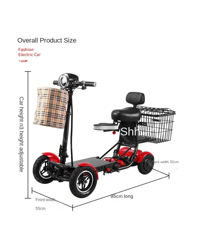 4 Wheels 250W Dual Motor Electric Scooter