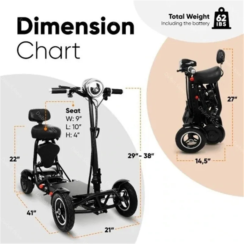 4 Wheels 250W Dual Motor Electric Scooter