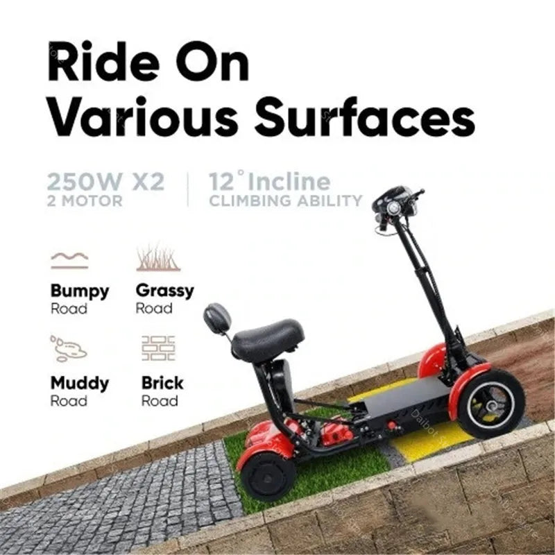 4 Wheels 250W Dual Motor Electric Scooter