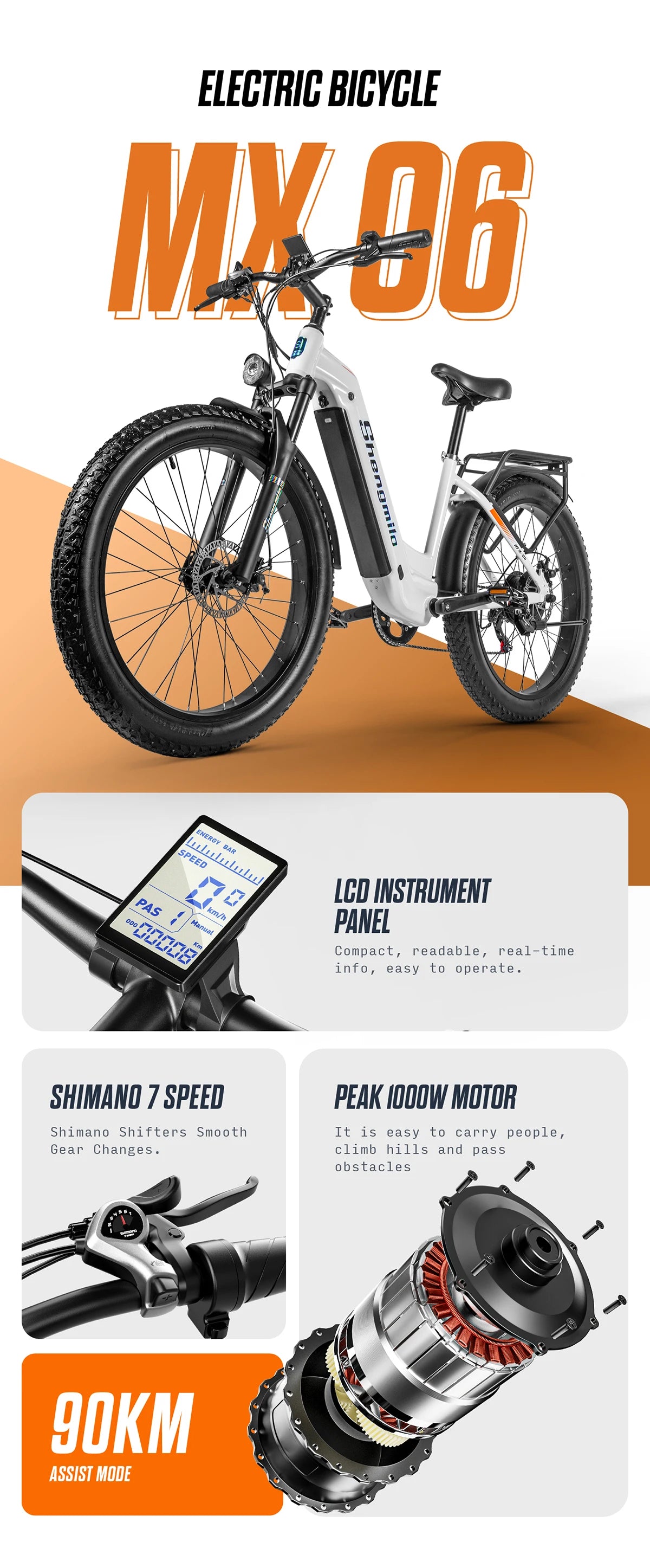 1000W 17.5AH Battery Adult E-mountain E Bike