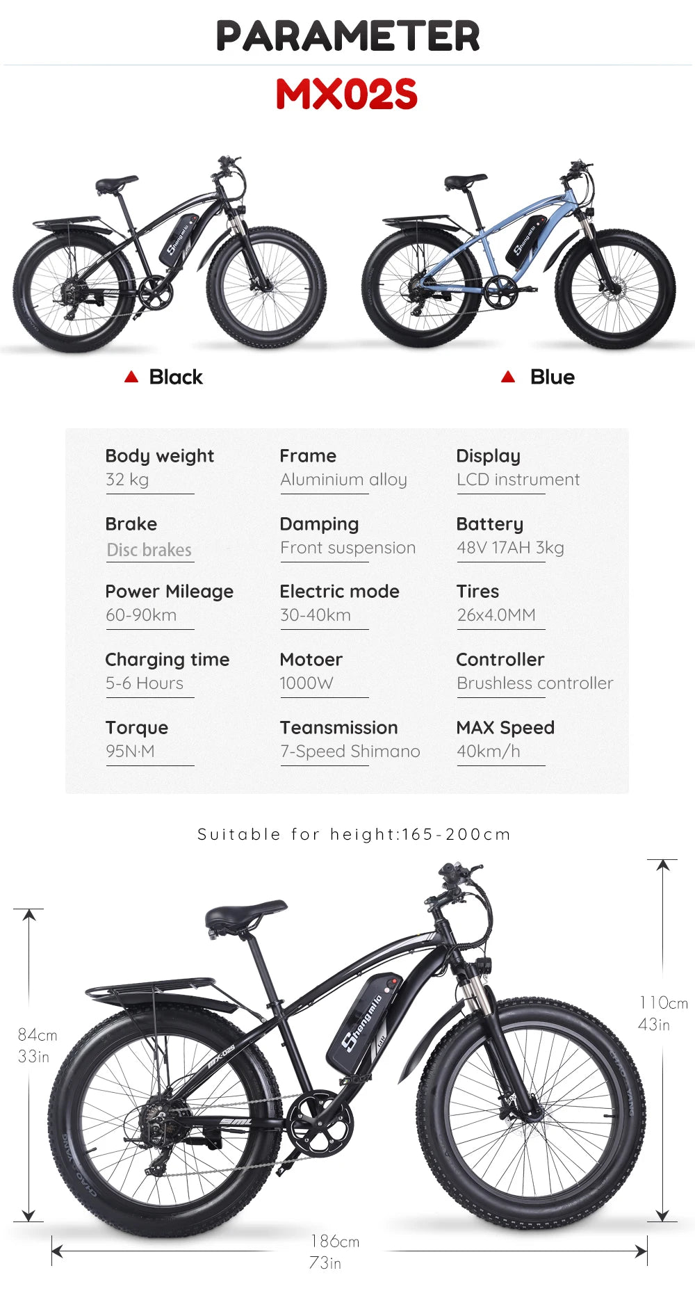 48V Mountain Ebike Fat Tire